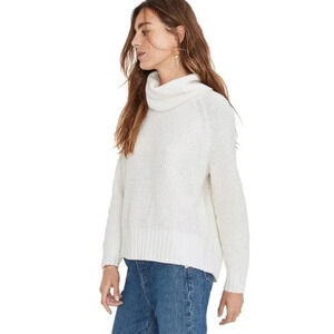 Madewell Eastbrook Turtleneck Cotton-Merino Yarn Cross-Back Sweater Size Small